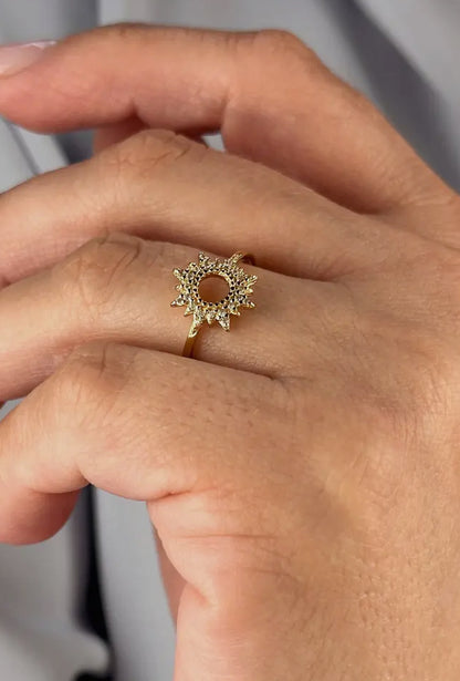 Gold Filled + Zircon Sun Ring