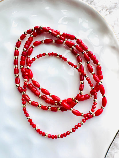 Red Coral + Gold Stack (4-stack)