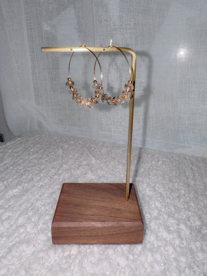 Smoky Lemon Quartz + Gold Hoops