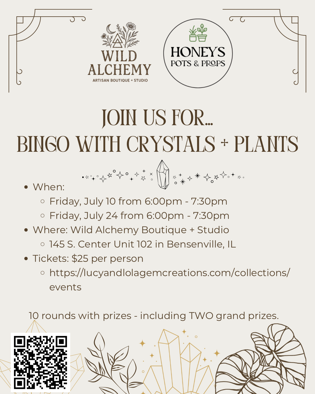 Crystal + Plant Bingo Night - July 10, 2026