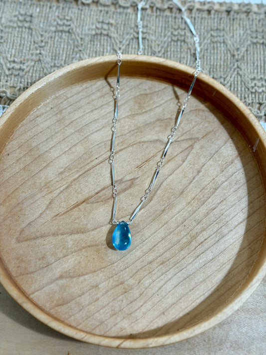 Aquamarine + Silver Necklace