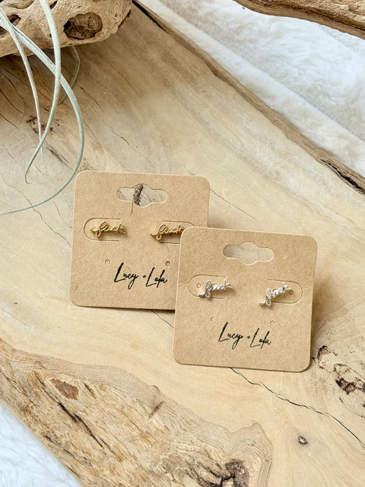 Cursive Fuck Earrings