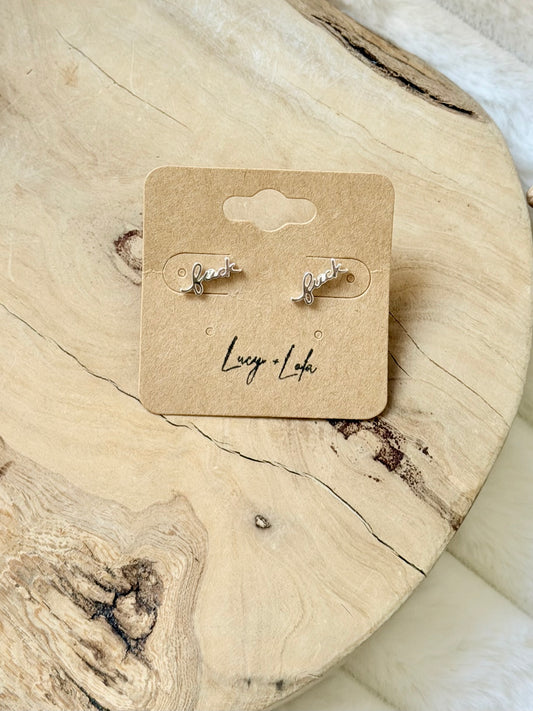 Cursive Fuck Earrings