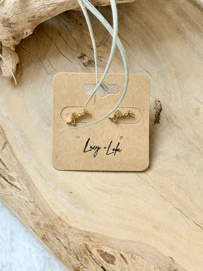 Cursive Fuck Earrings