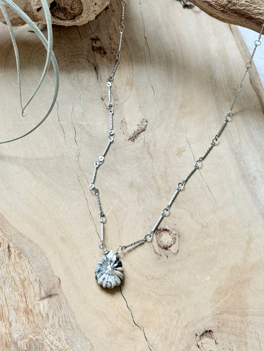 Hand-Carved Jasper + Silver Necklace