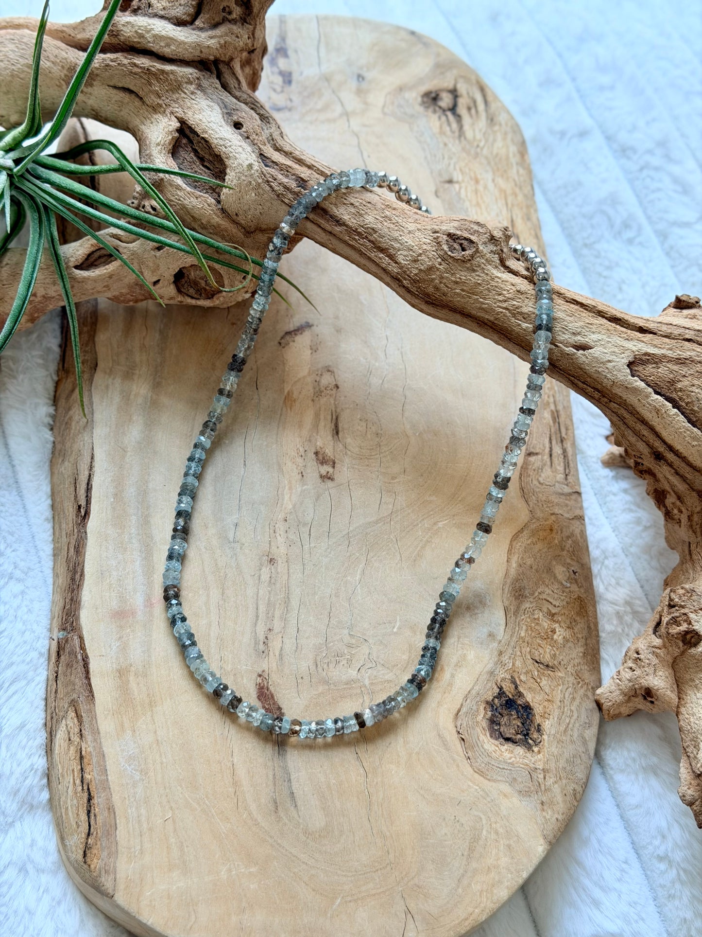 Copper in Aquamarine Beaded Necklace