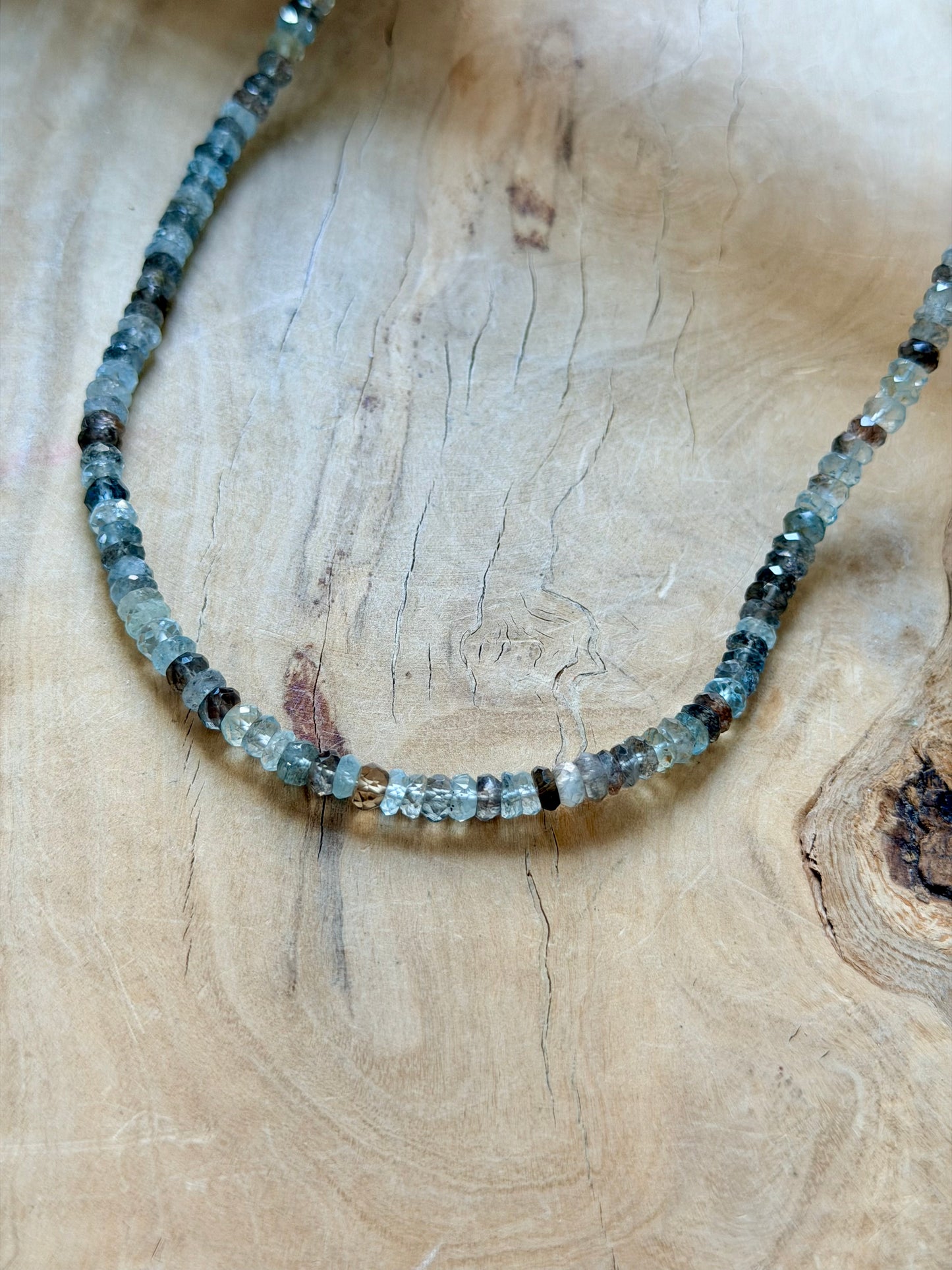 Copper in Aquamarine Beaded Necklace
