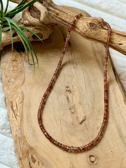 Andesine + Gold Beaded Necklace