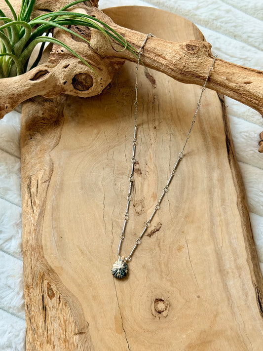 Hand-Carved Jasper + Silver Stainless Necklace