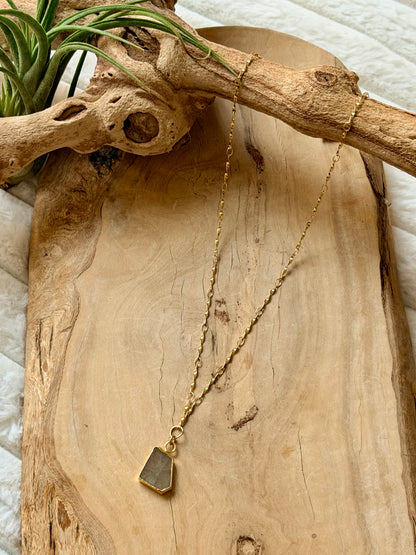 Labradorite + Gold Stainless Steel Necklace