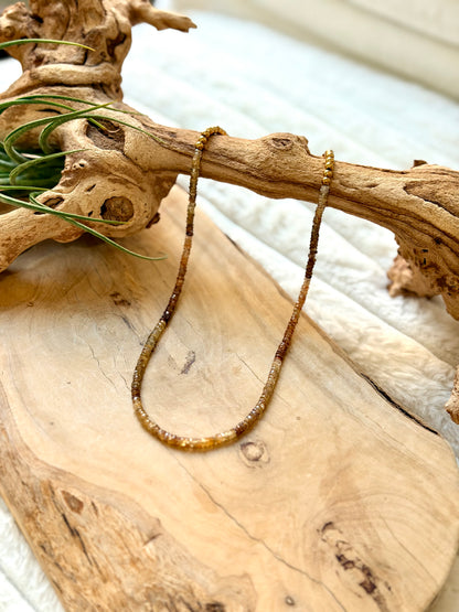 Ombre Champagne Zircon Beaded Necklace