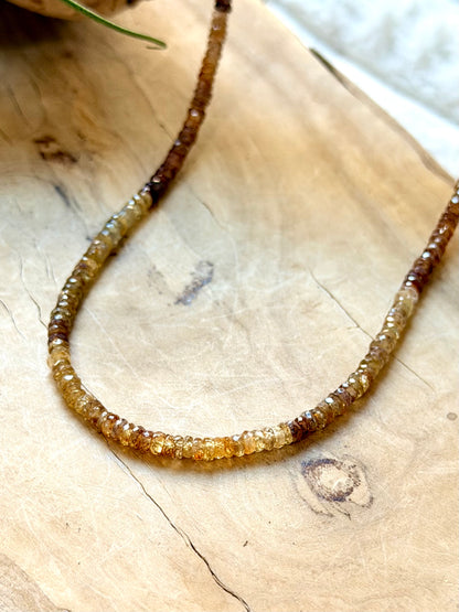 Ombre Champagne Zircon Beaded Necklace