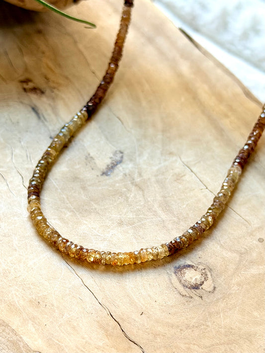 Ombre Champagne Zircon Beaded Necklace