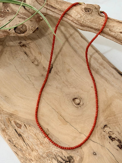 Authentic Italian Red Coral Beaded Necklace