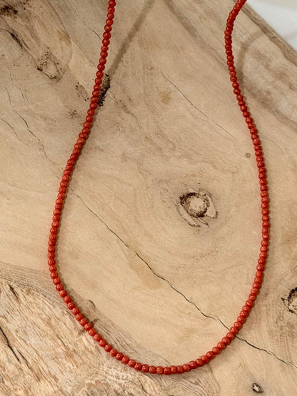 Authentic Italian Red Coral Beaded Necklace