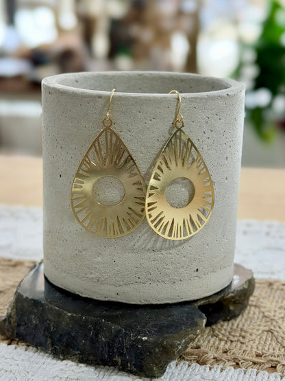Gold Sunburst Earrings
