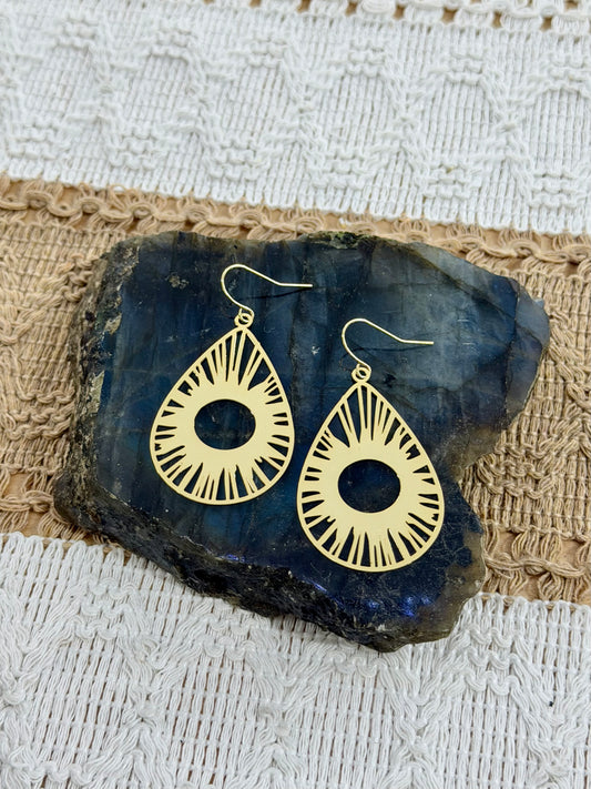 Gold Sunburst Earrings