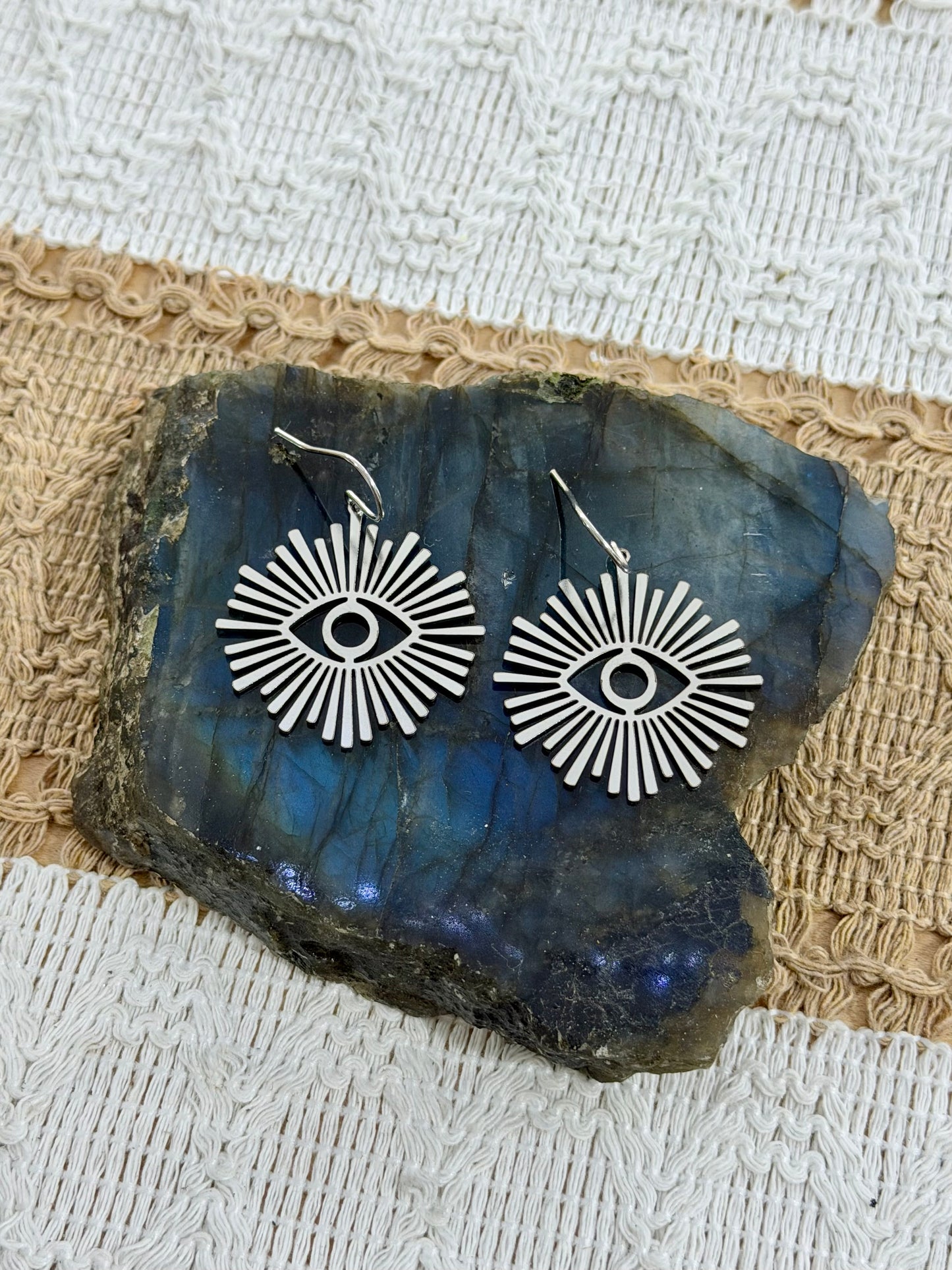 Silver Evil Eye Earrings