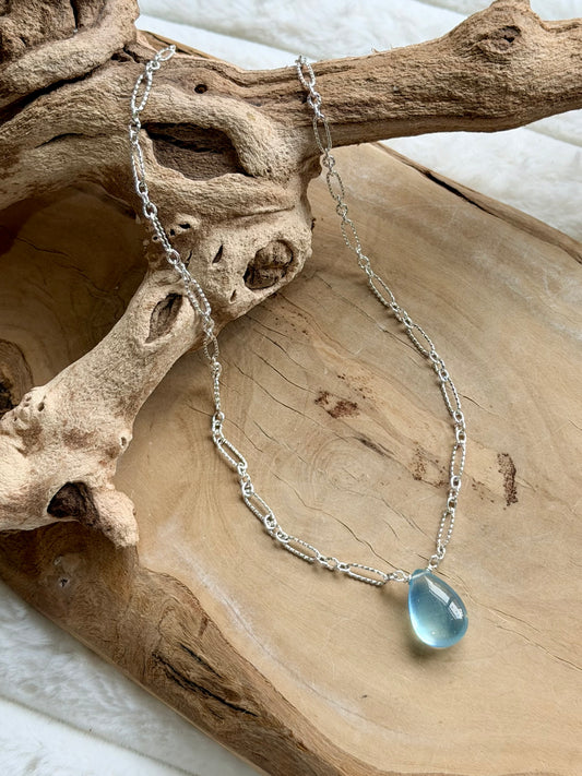 Aquamarine + Silver Necklace
