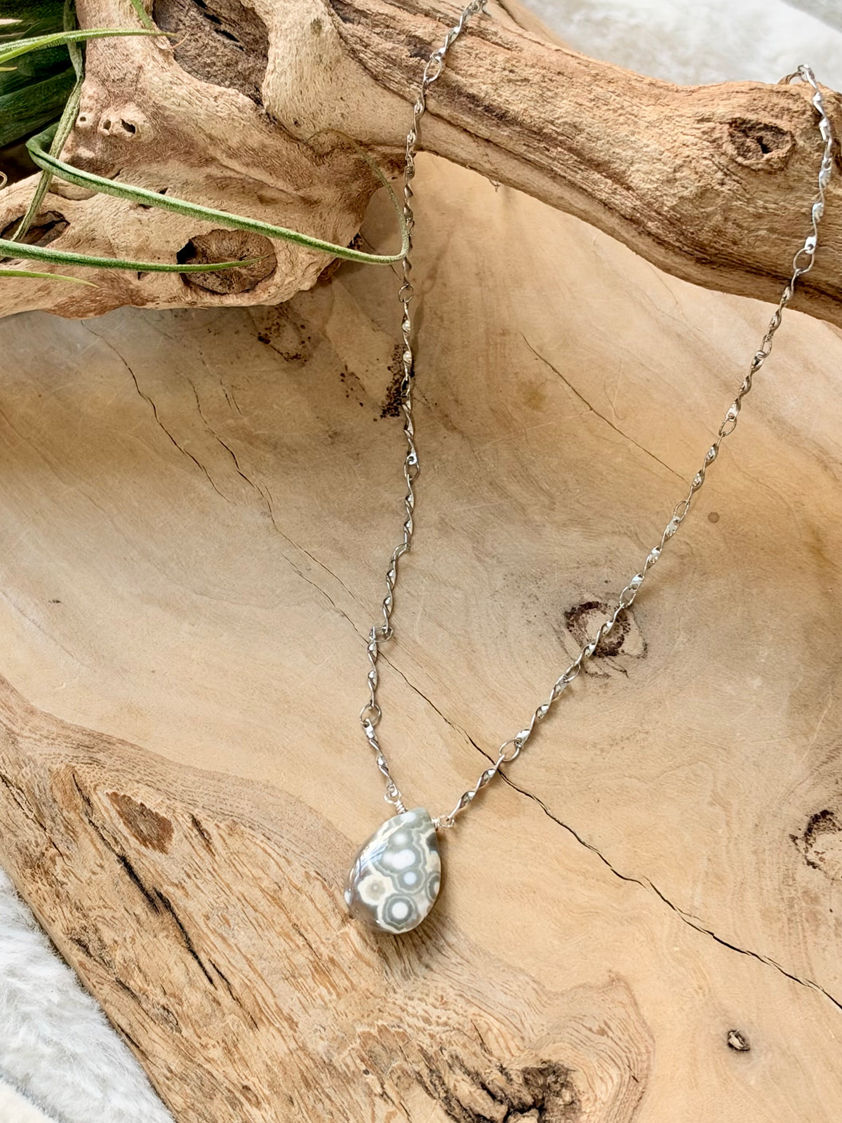 Ocean Jasper + Silver Necklace