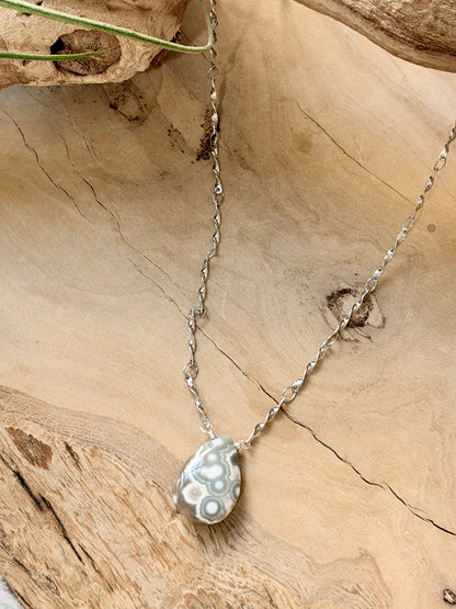 Ocean Jasper + Silver Necklace
