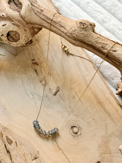 Labradorite + Gold Floating Gem Necklace