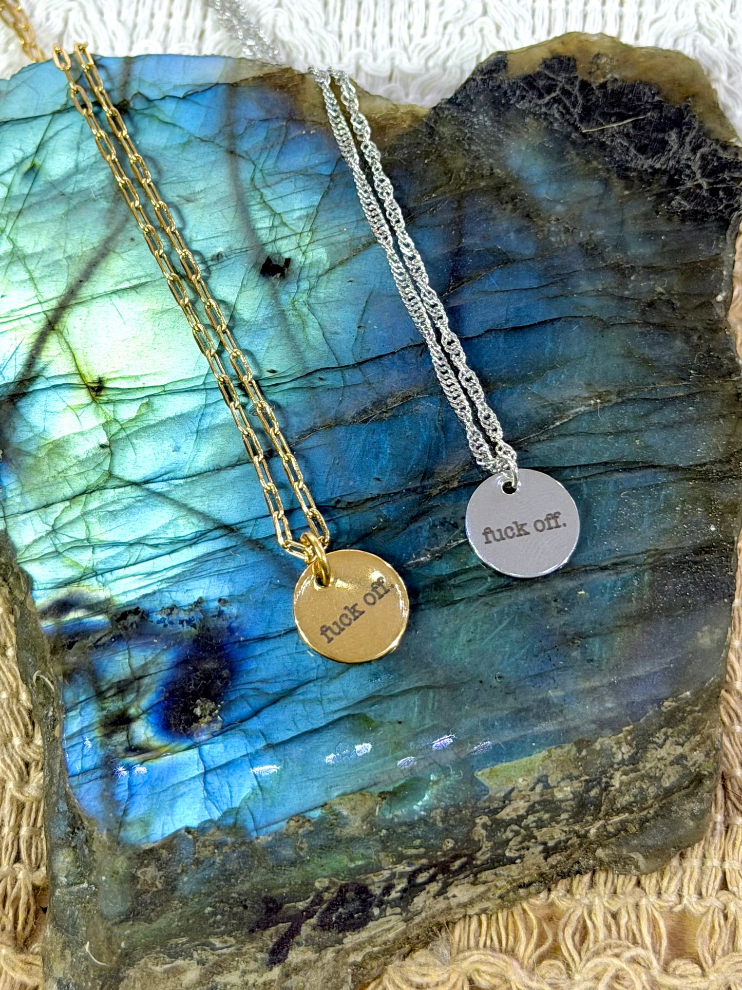 Stainless Steel Fuck Off Necklace