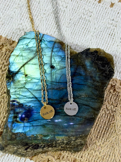 Stainless Steel Fuck Off Necklace