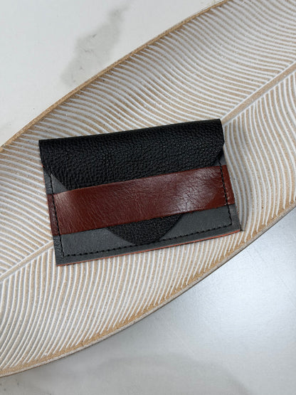 Bird Trouble Mixed Leather Minimal Wallet