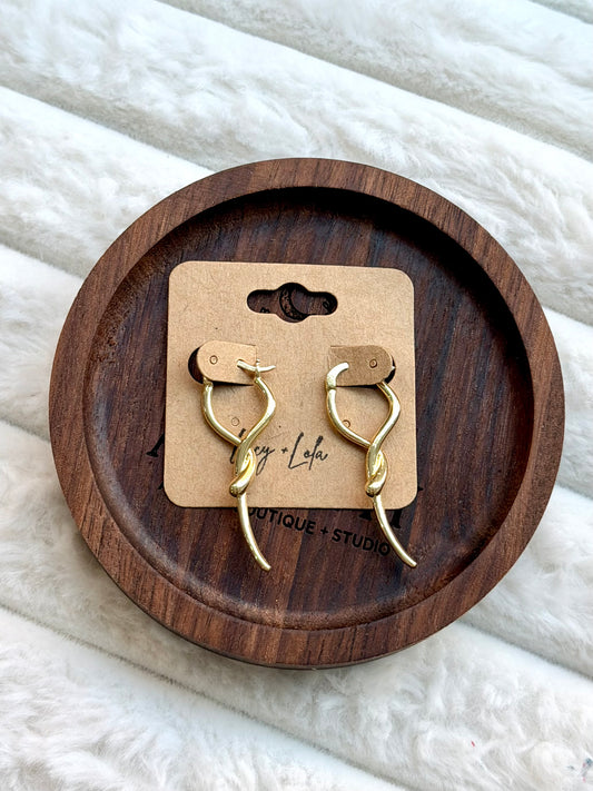 Gold Filled Snake Hoop Earrings