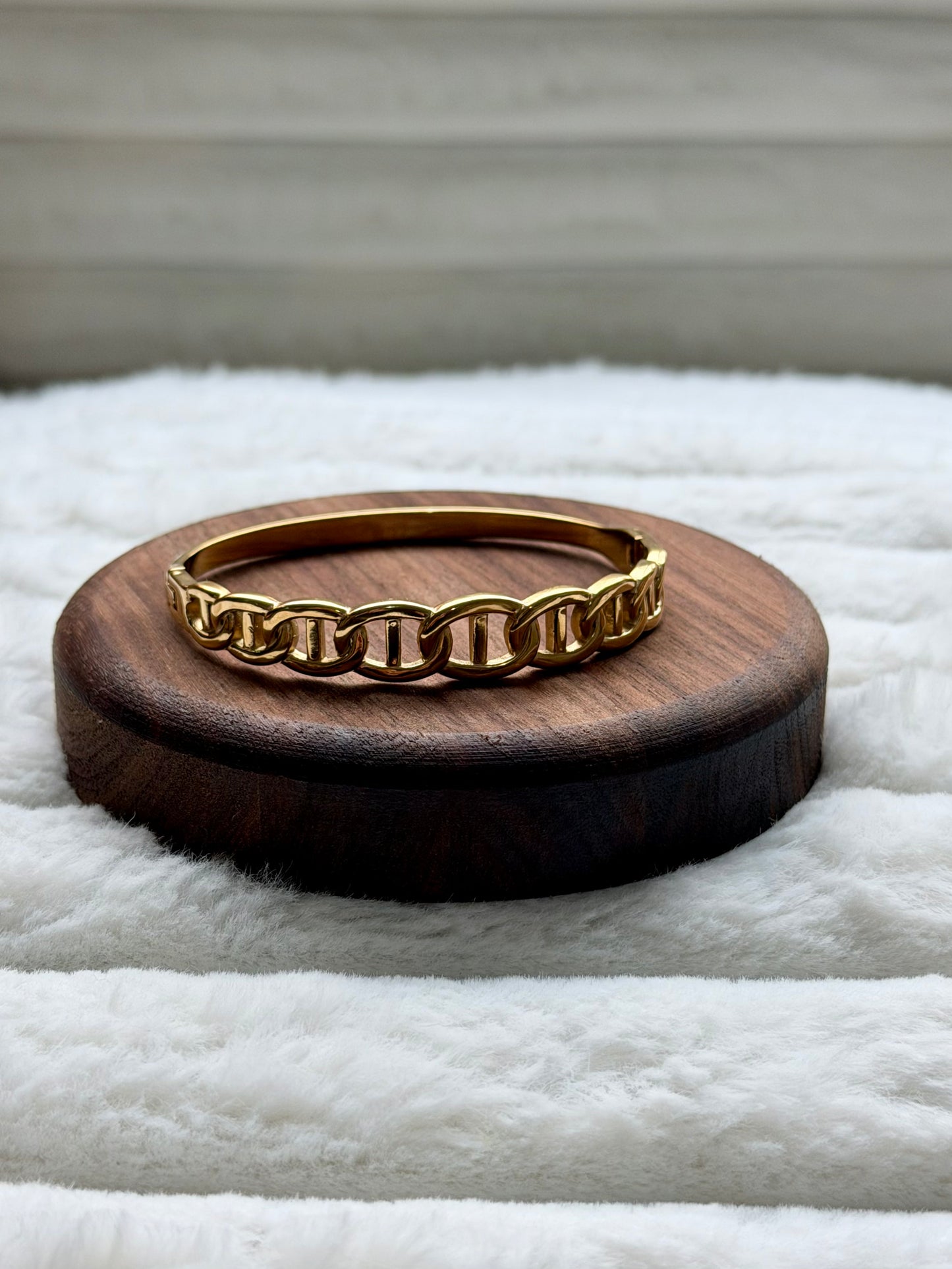 Stainless Oval Chain Bangle