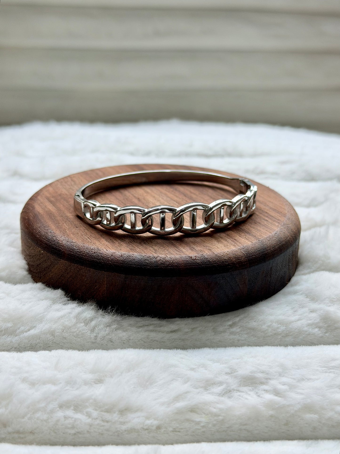 Stainless Oval Chain Bangle