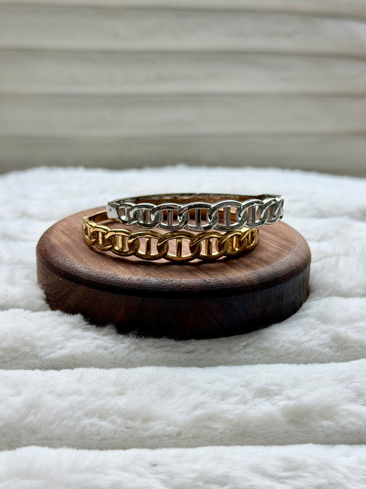 Stainless Oval Chain Bangle