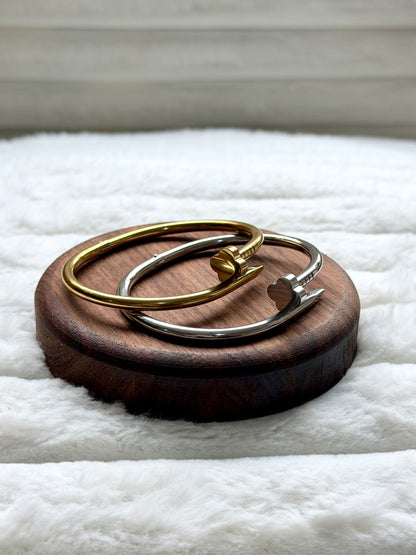 Stainless Floral Nail Bangle