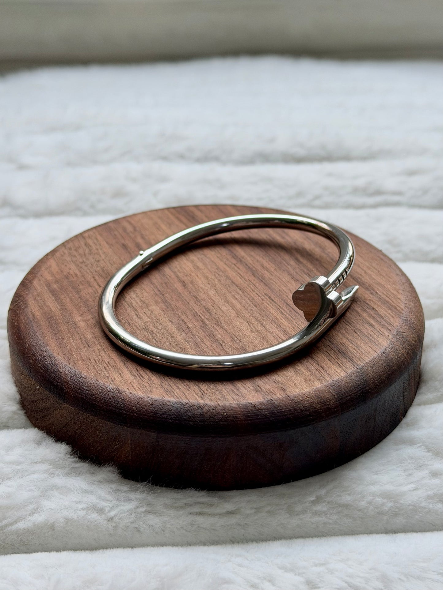 Stainless Floral Nail Bangle