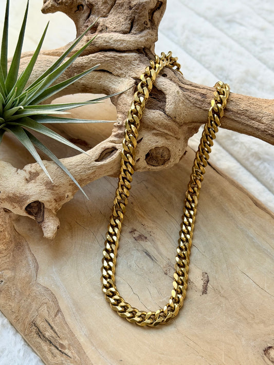 Chunky Gold Stainless Steel Curb Chain Necklace