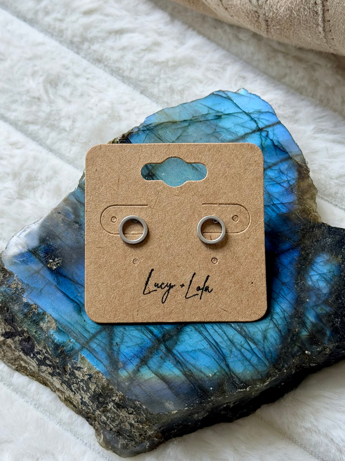 Matte Gold + Matte Silver Circle Stud Earrings