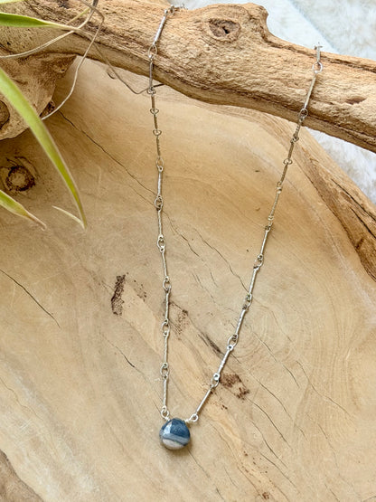 Lightning Ridge Australian Opal + Stainless Steel Necklace