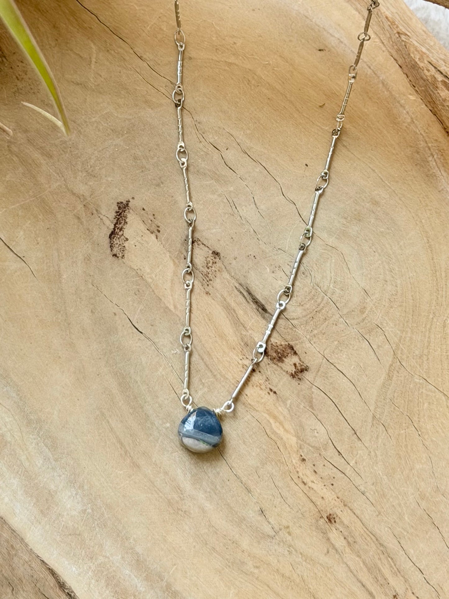 Lightning Ridge Australian Opal + Stainless Steel Necklace