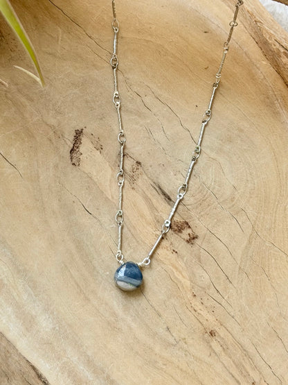 Lightning Ridge Australian Opal + Stainless Steel Necklace