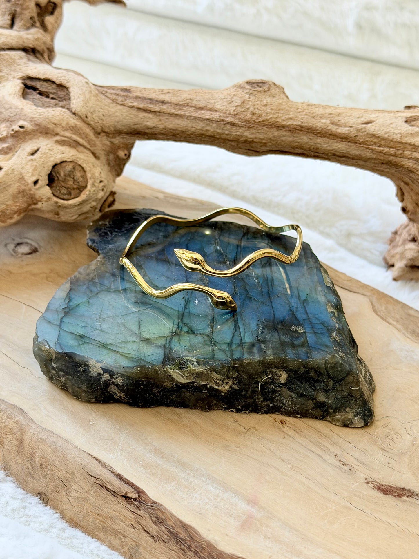 Gold Wavy Snake Bracelet