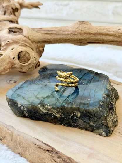 Gold Stainless Steel Snake Ring