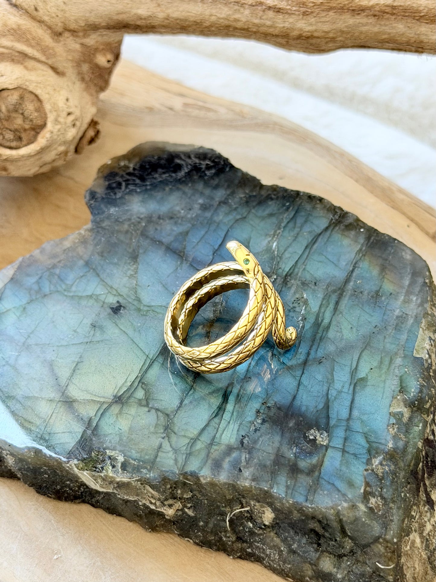 Gold Stainless Steel Snake Ring