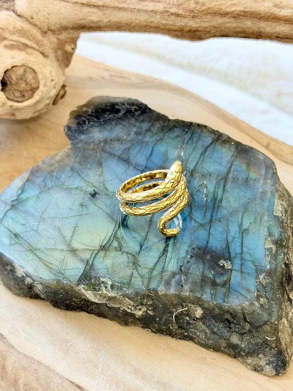 Gold Stainless Steel Snake Ring