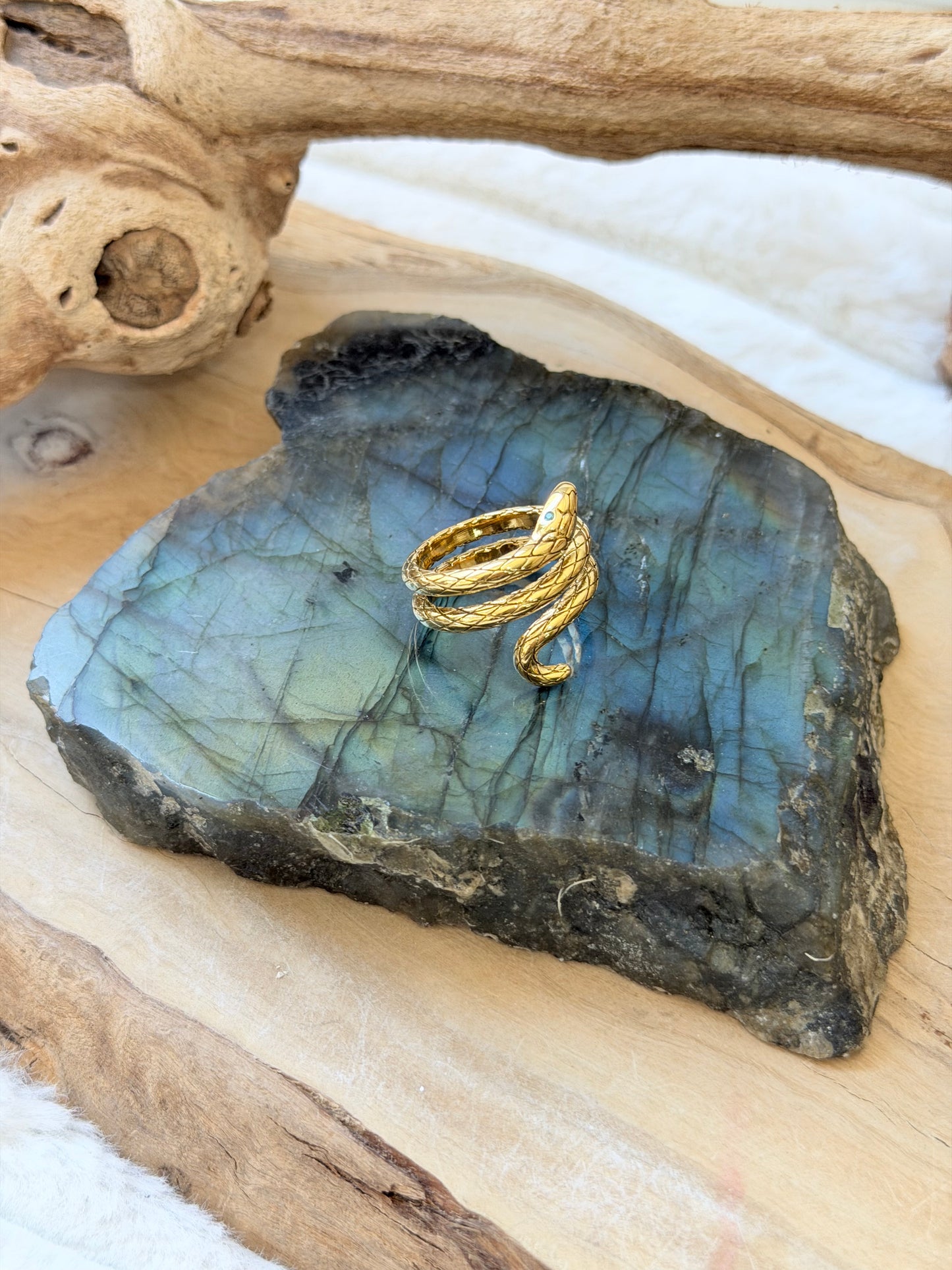 Gold Stainless Steel Snake Ring