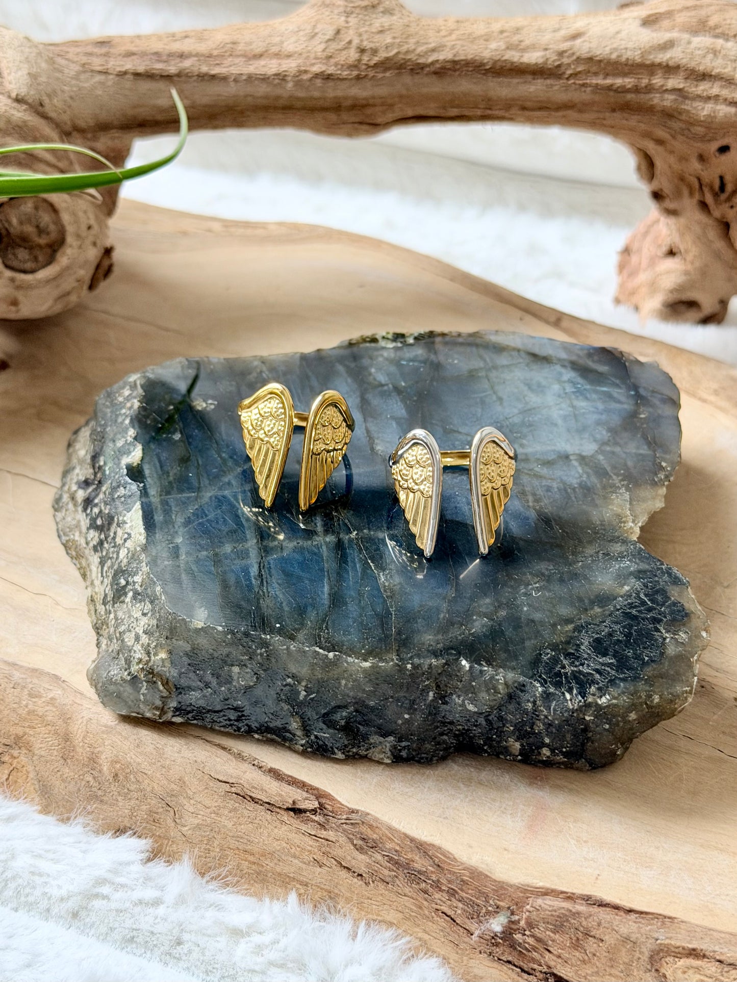 Stainless Steel Angel Wing Ring