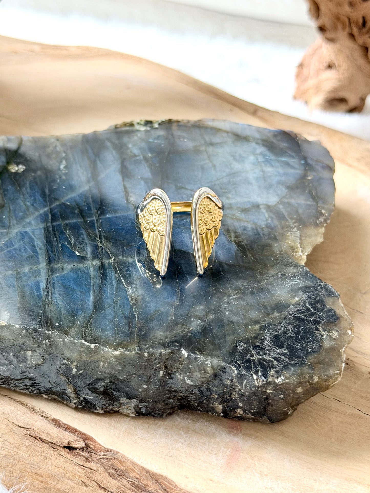 Stainless Steel Angel Wing Ring