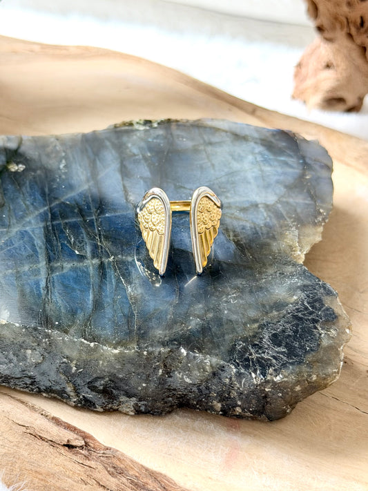 Stainless Steel Angel Wing Ring