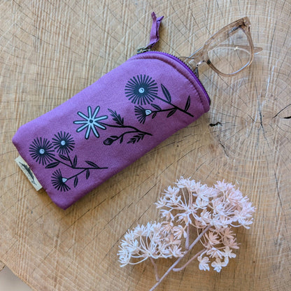 Glasses case | flower cushioned zipper pouch