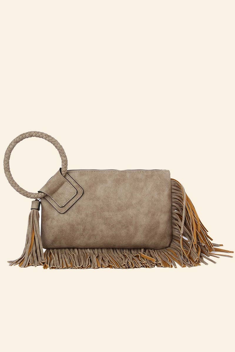 Fringe Clutch - Vegan Wristlet